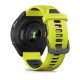 Смарт-часы Garmin Forerunner 965 с карбоново-серым титановым безелем, черным корпусом и желтым/черным силиконовым ремешком