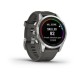 Смарт-часы Garmin fenix 7S Pro Solar Edition серебристые с ремешком графитового цвета