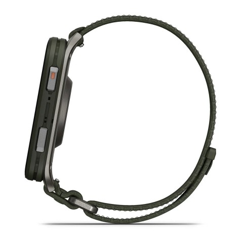 Спортивний годинник Garmin Venu X1 Moss із титановим корпусом та хакі нейлоновим ремінцем ComfortFit 010-02980-03