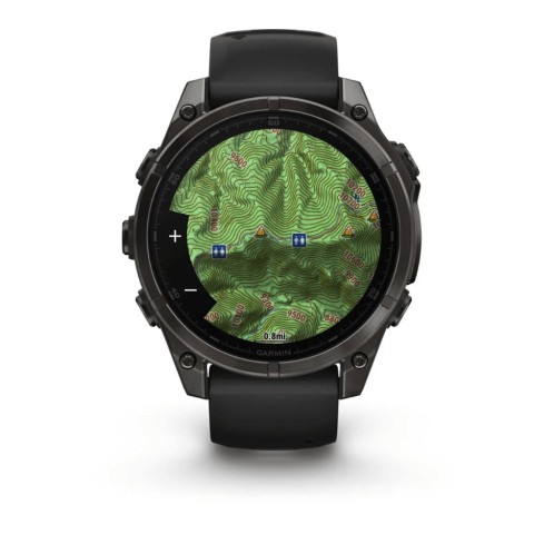 Спортивний годинник Garmin Fenix 8 Amoled 47мм Sapphire Carbon Gray Titanium з сірим силіконовим ремінцем 010-02904-21