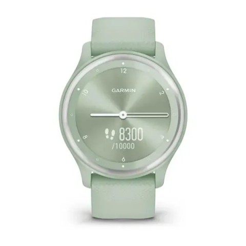 Смарт-часы Garmin vivomove Sport цвета ментола с силиконовым ремешком и серебристыми вставками