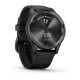 Смарт-годинник Garmin vivomove Trend із грифельним сталевим безелем, чорними корпусом та ремінцем