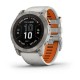 Смарт-часы Garmin fenix 7X Pro Sapphire Solar Edition титановые с туманно-серым/темно-оранжевым ремешком