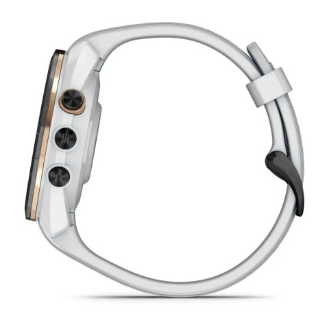 Смарт-годинник Garmin Approach S70 (42 мм) з чорним керамічним безелем та білим ремінцем