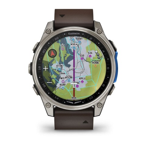 Авіаційний годинник Garmin D2 Mach 2 Titanium 47мм з Oxford Brown із коричневим шкіряним ремінцем 010-02904-31