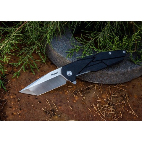 Ніж складаний туристичний Ruike P138-B, (9 см) 14C28N / G10 чорний