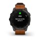 Смарт-годинник Garmin epix Gen 2 Sapphire чорний титановий з каштановим шкіряним ремінцем