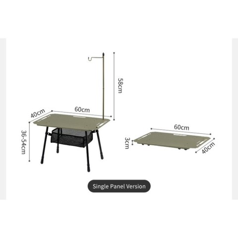 Складаний стіл Naturehike CNK2450JJ025, 60х40 см, алюміній, оливковий