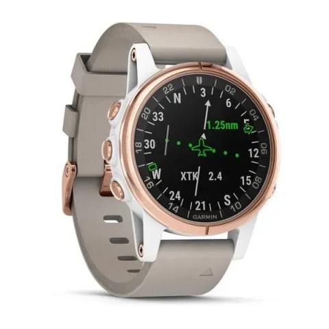 Смарт-часы Garmin D2 Delta S с бежевым кожаным ремешком для авиаторов