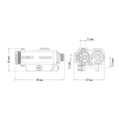 Тактичний блок HOLOSUN LS321-GR (LS321G) Green & IR / IR illuminator