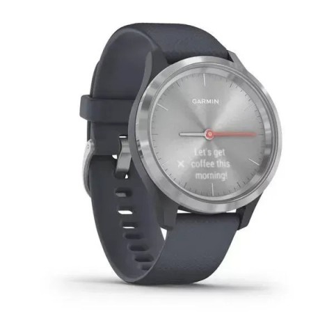Смарт-годинник Garmin vivomove 3S зі сріблястим безелем та гранітно-синім ремінцем
