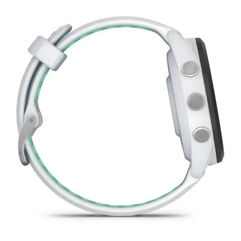 Смарт-годинник Garmin Forerunner 265s з чорним безелем, білим корпусом та білим/неотропік силіконовим ремінцем