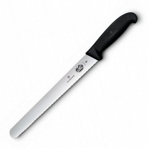 Кухонний ніж Victorinox Fibrox Larding лезо 25см хвил. з чорн. ручкою