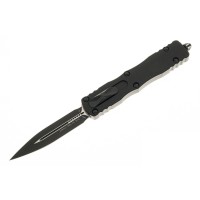 Ніж Microtech Dirac Delta D/E OTF, чорний клинок, чорне руків'я