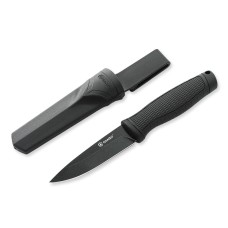 Ніж фіксований туристичний Ganzo G806BW (9.8 см) 8Cr14 / PP+TPR чорний з чохлом