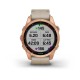 Смарт-часы Garmin fenix 7S Sapphire Solar розово-золотистые титановые с кожаным ремешком цвета известняка