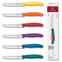 Набір ножів для томатів Victorinox Swiss Classic 6 ножів 11см хвил кольор 6.7836.6C1