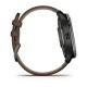 Смарт-часы Garmin Venu 2 Plus графитовые с коричневым кожаным ремешком