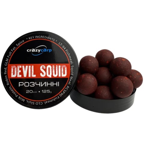 Бойлы Crazy Carp Soluble Hookbaits Devil Squid 20mm 125g