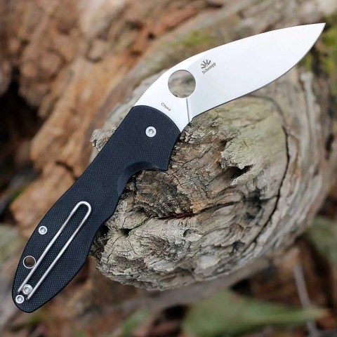 Нож Spyderco Retract 9Cr18MoV, G-10, Plainedge black