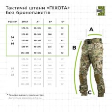 Тактичні штани "Піхота" без бронепакетів (Мультикам | 54-56 | 188-194) ТМ Балістика