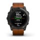 Смарт-часы Garmin epix Pro Gen 2 Sapphire Edition (51 мм) карбоново-серые титановые DLC с каштановым кожаным ремешком