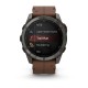Смарт-годинник Garmin fenix 8 Pro AMOLED (51 мм) Sapphire карбоново-сірий DLC титан з каштановим шкіряним ремінцем