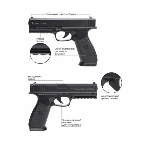 Пневматический пистолет Borner 17 (Glock 17)