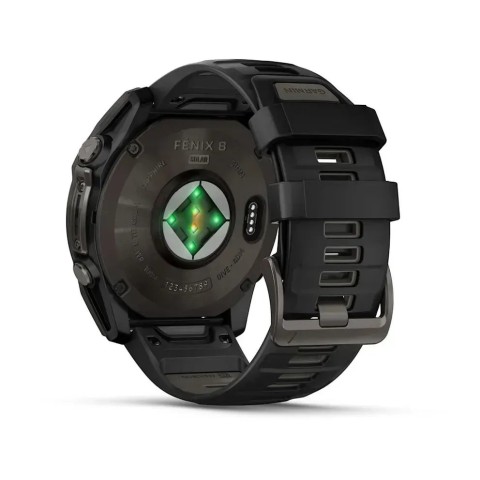 Смарт-годинник Garmin fenix 8 (51 мм) Sapphire Solar карбоново-сірий DLC титан чорний/гравійно-сірий