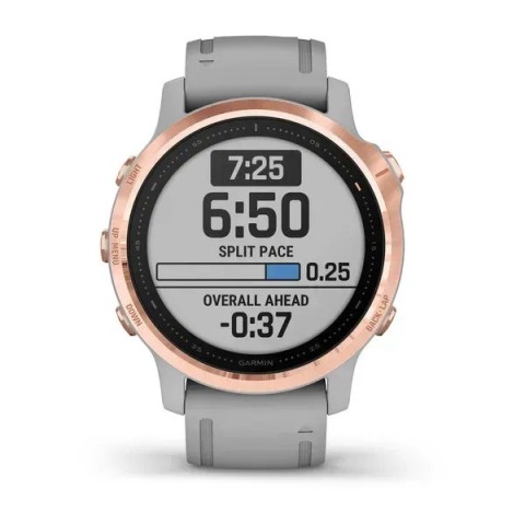 Смарт-часы Garmin fenix 6S Pro Sapphire розово-золотистые с серым ремешком
