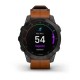 Смарт-годинник Garmin epix Gen 2 Sapphire чорний титановий з каштановим шкіряним ремінцем