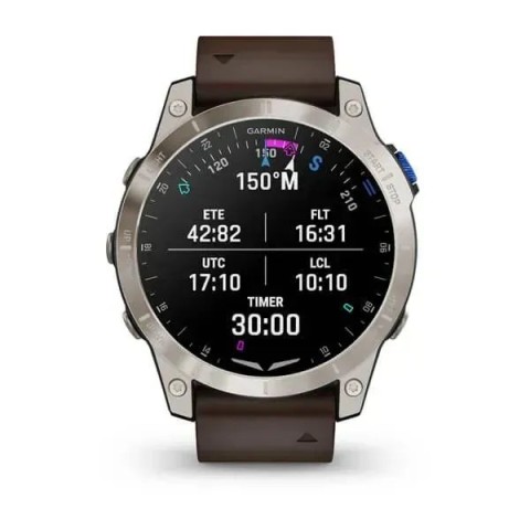 Смарт-годинник Garmin D2 Mach 1 з коричневим ремінцем Оксфорд