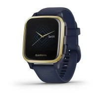 Смарт-часы Garmin Venu Sq Music Edition темно-синие со светло-золотистым безелем
