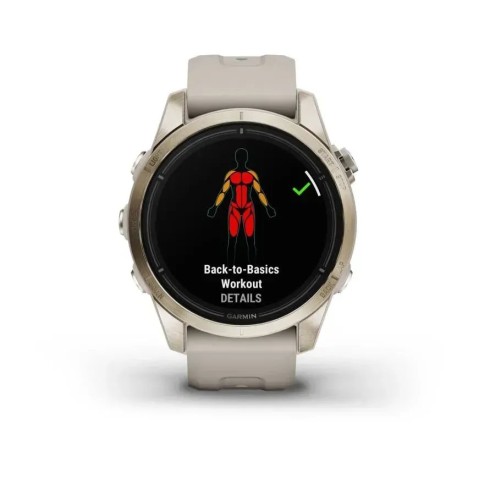 Смарт-годинник Garmin epix Pro Gen 2 Sapphire Edition (42мм) ніжно-золотистий зі світло-пісочним ремінцем