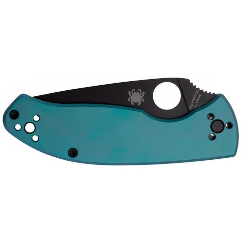 Нож Spyderco Tenacious Titanium Black Blade, 8Cr13MoV ц:blue