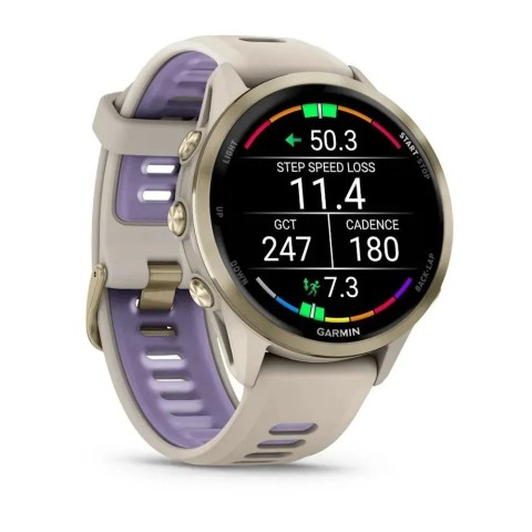 Смарт-годинник Garmin Forerunner 970 золотистий титан французький сірий/індиго