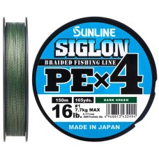 Шнур Sunline Siglon PE х4 300m (темн-зел.) #1.7/0.223mm 30lb/13.0kg