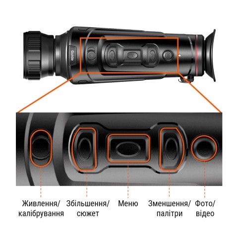Тепловізійний монокуляр GUIDE TrackIR 50mm 400x300px