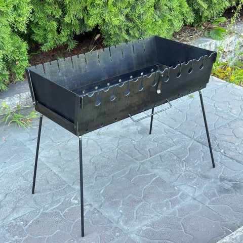 Переносний дворівневий Мангал-валіза на 10 шампурів 3мм