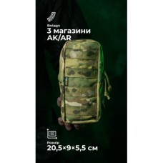 Утилітарний підсумок УП3 “Струнник” (20,5×9×5,5 см | Вертикальний | Мультикам) ТМ Балістика