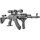 Рукоятка пистолетная снайперская FAB для AK/Galil, черная