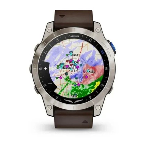 Смарт-годинник Garmin D2 Mach 1 з коричневим ремінцем Оксфорд