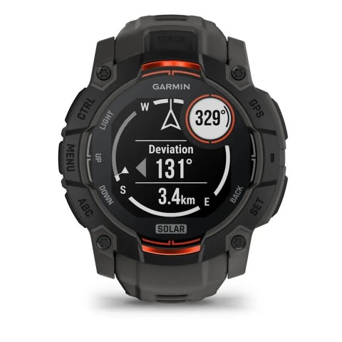 Смарт-годинник Garmin Instinct 3 (50 мм) Solar чорний/вугільний
