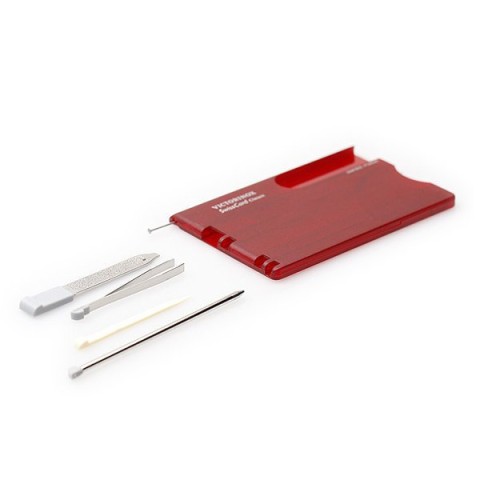 Ніж Victorinox Swisscard 82х54х4мм,10функ,черв.прозор