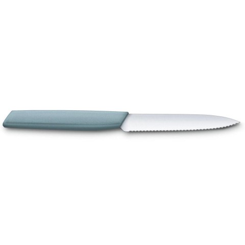 Кухонний ніж Victorinox Swiss Modern Paring лезо 10см хвил. з блакит. ручкою