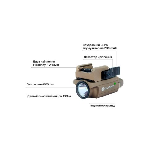 Ліхтар Olight PL-Mini 2 Valkyrie Desert Tan
