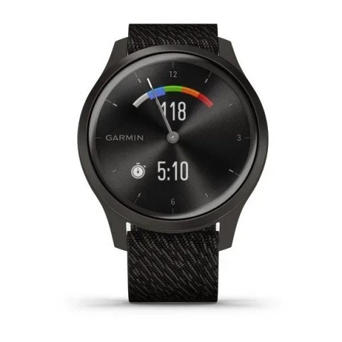 Смарт-годинник Garmin vivomove Style із графітовим корпусом та чорним ремінцем