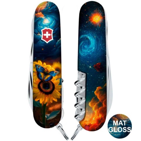 Ніж Victorinox Huntsman Ukraine 91мм,15функ ,Зоряний метелик