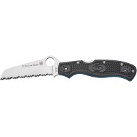 Ніж Spyderco Rescue 3, Thin Blue Line, серрейтор black