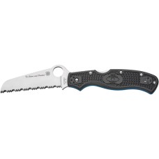 Ніж Spyderco Rescue 3, Thin Blue Line, серрейтор black